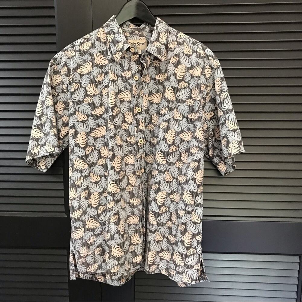 Cooke Street Vintage Palm Frond Aloha Hawaiian Shirt, Reverse Print, SizeXL